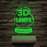 Egyedi logó gravírozása fatalppal 7 színű 3D led lámpa