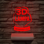 Egyedi logó gravírozása fatalppal 7 színű 3D led lámpa
