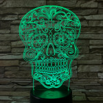 Koponya rajz 7 színű 3D led lámpa