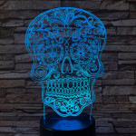 Koponya rajz 7 színű 3D led lámpa