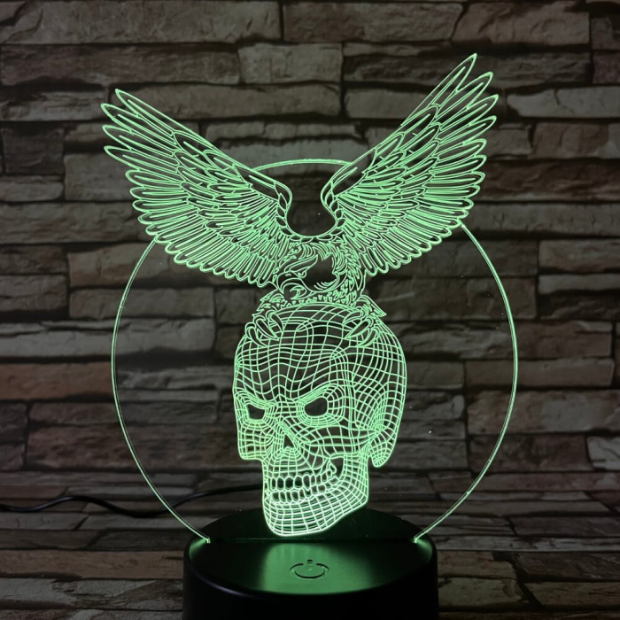 Sas-Koponya  7 színű 3D led lámpa