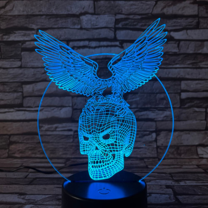 Sas-Koponya  7 színű 3D led lámpa