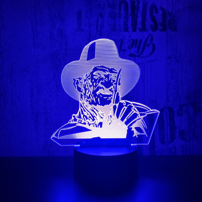 Freddy Krueger 7 színű 3D led lámpa