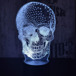 Koponya 2   7 színű 3D led lámpa