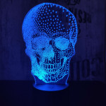 Koponya 2   7 színű 3D led lámpa