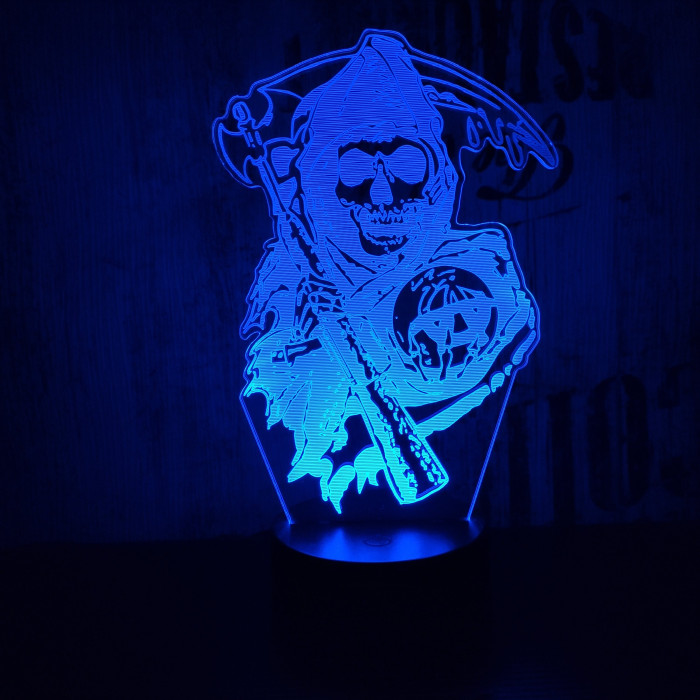 Kaszás 7 színű 3D led lámpa