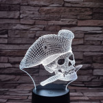 Kalózfej 7 színű 3D led lámpa