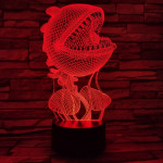 Húsevő növény 7 színű 3D led lámpa