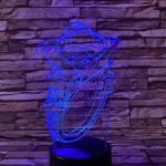 Gyűrű  köves  7 színű 3D led lámpa