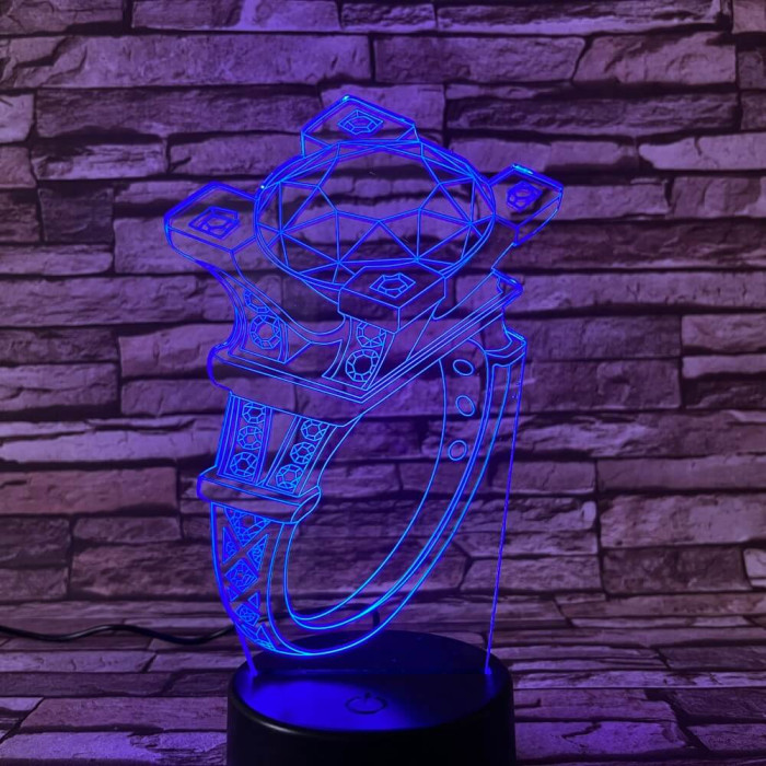 Gyűrű  köves  7 színű 3D led lámpa