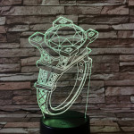 Gyűrű  köves  7 színű 3D led lámpa