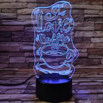 Kávé szerelem 7 színű 3D led lámpa