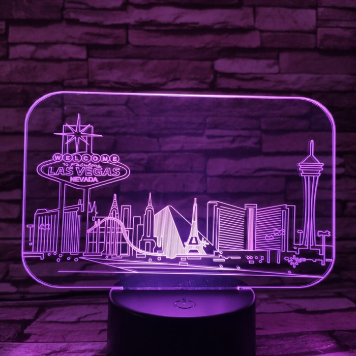 Las Vegas 7 színű 3D led lámpa
