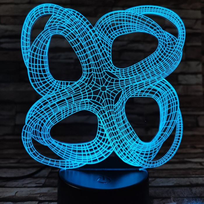 Absztrakt 2 7 színű 3D led lámpa