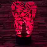 Fog 7 színű 3D led lámpa