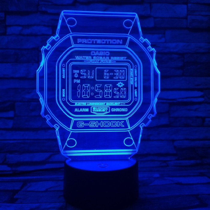 Kvarcóra 7 színű 3D led lámpa