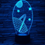 Bolygók 7 színű 3D led lámpa