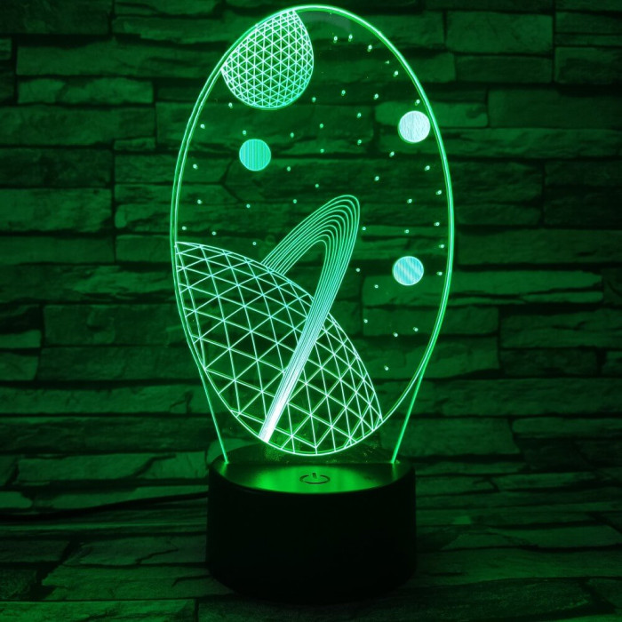 Bolygók 7 színű 3D led lámpa