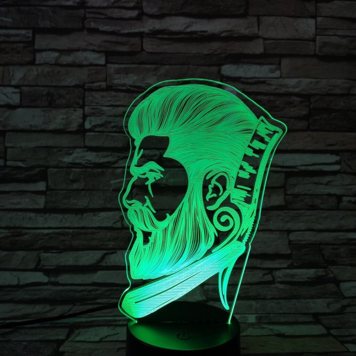 Borbély  7 színű 3D led lámpa