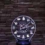 Fogorvos óra 7 színű 3D led lámpa