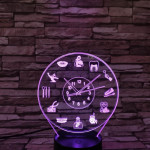 Fogorvos óra 7 színű 3D led lámpa