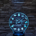 Fogorvos óra 7 színű 3D led lámpa