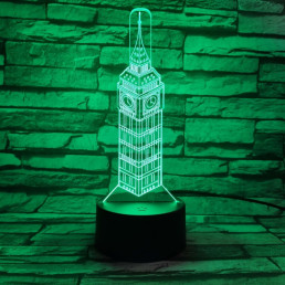 Big Ben 7 színű 3D led lámpa