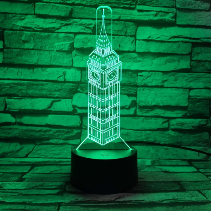 Big Ben 7 színű 3D led lámpa