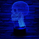 Koponya  7 színű 3D led lámpa