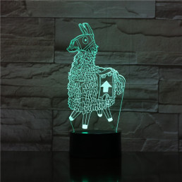 Láma 7 színű 3D led lámpa