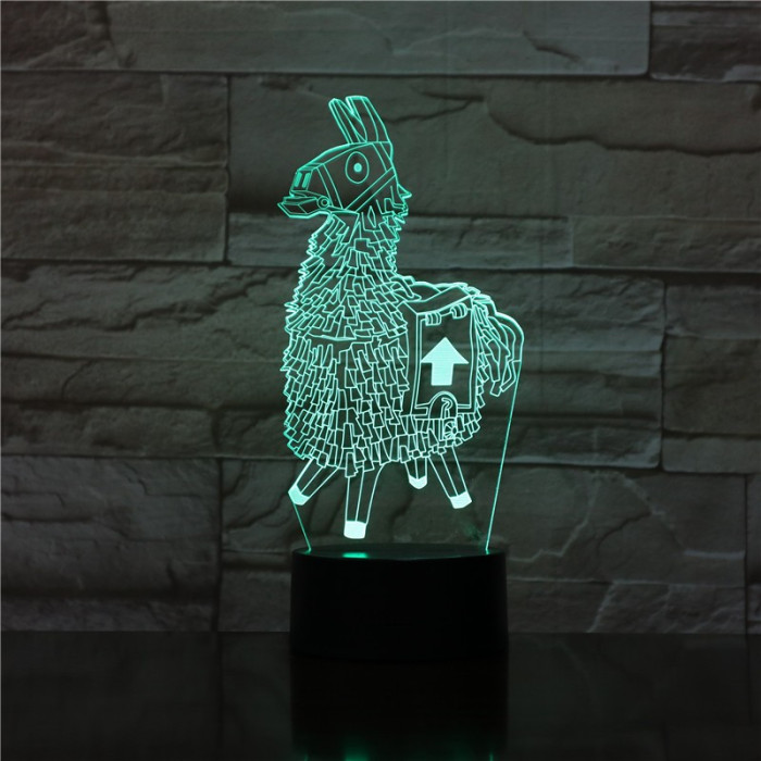 Láma 7 színű 3D led lámpa