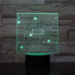 Packman  7 színű 3D led lámpa