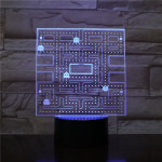 Packman  7 színű 3D led lámpa