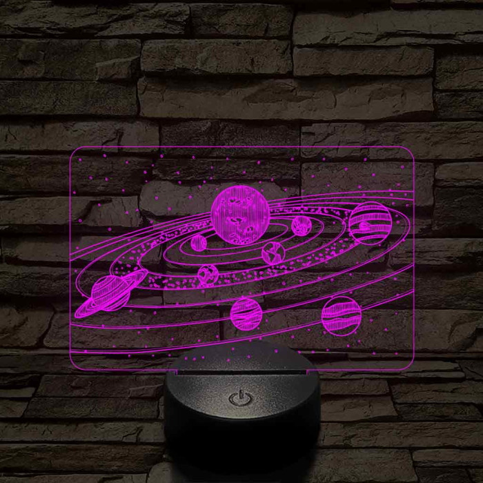 Naprendszer 7 színű 3D led lámpa