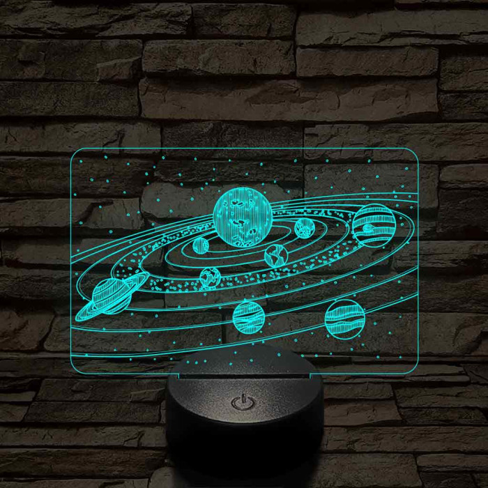 Naprendszer 7 színű 3D led lámpa