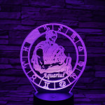 Vízöntő Horoszkóp 7 színű 3D led lámpa