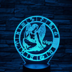 Szűz Horoszkóp 7 színű 3D led lámpa
