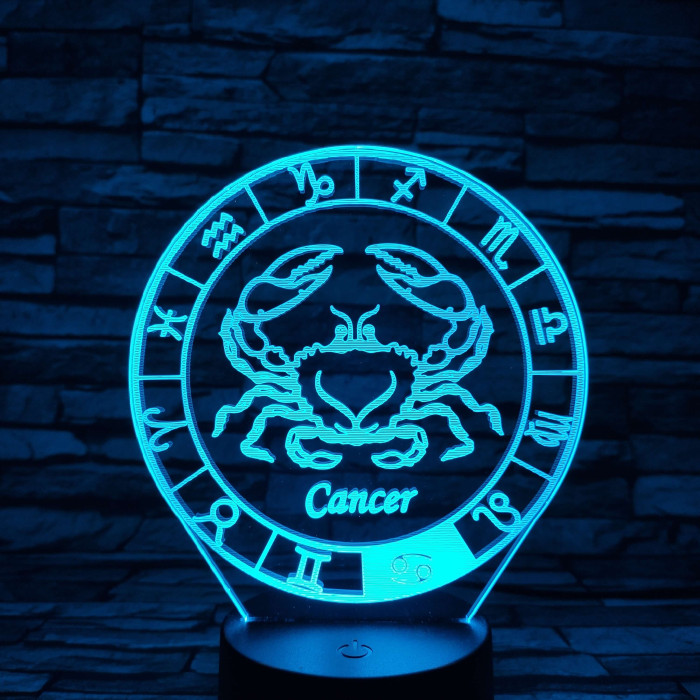 Rák Horoszkóp 7 színű 3D led lámpa