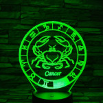 Rák Horoszkóp 7 színű 3D led lámpa
