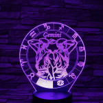 Ikrek Horoszkóp 7 színű 3D led lámpa