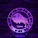 Bika Horoszkóp 7 színű 3D led lámpa