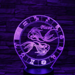 Halak Horoszkóp 7 színű 3D led lámpa