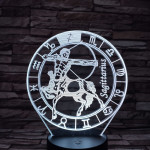 Nyilas Horoszkóp 7 színű 3D led lámpa
