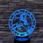Oroszlán Horoszkóp 7 színű 3D led lámpa