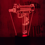 Uzi géppisztoly 7 színű 3D led lámpa