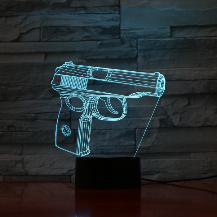Pisztoly  7 színű 3D led lámpa