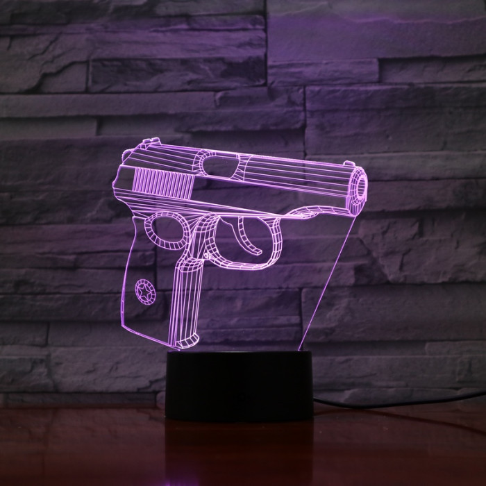 Pisztoly  7 színű 3D led lámpa