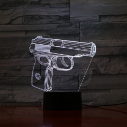 Pisztoly  7 színű 3D led lámpa