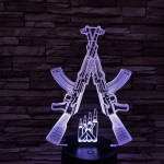 Két Gépfegyver 7 színű 3D led lámpa