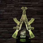 Két Gépfegyver 7 színű 3D led lámpa